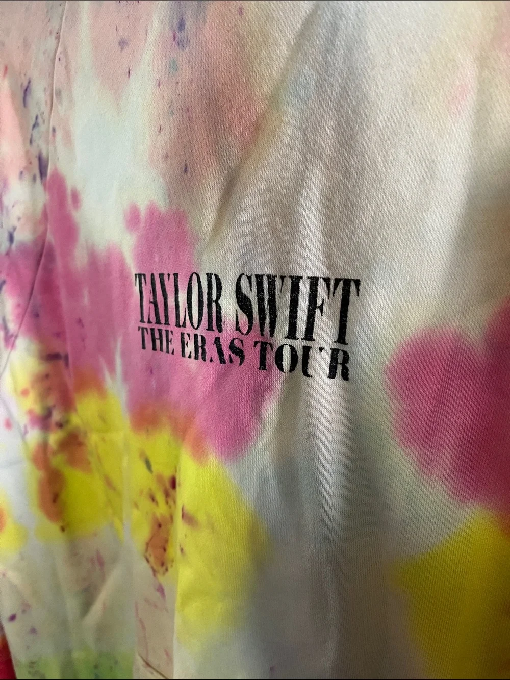 Taylor Swift Tie-Dye Hoodie in Pink, Yellow, Blue, Purple